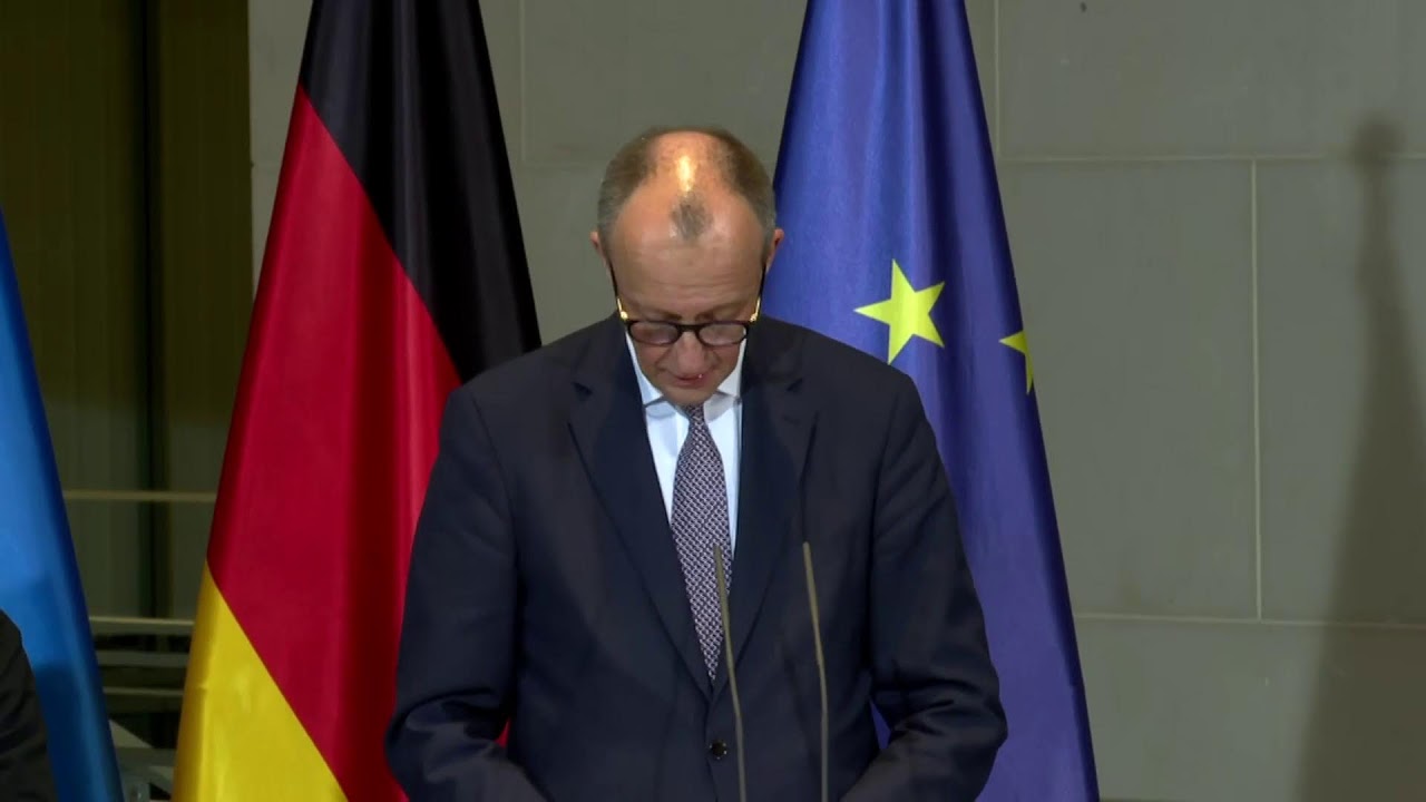 Спілкування Володимира Зеленського і Фрідріха Мерца з медіа